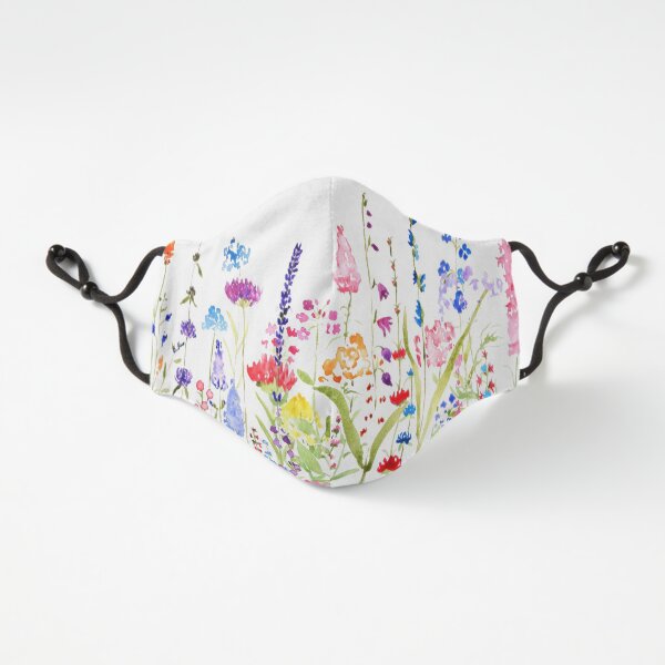 colorful wild flower field Fitted 3-Layer