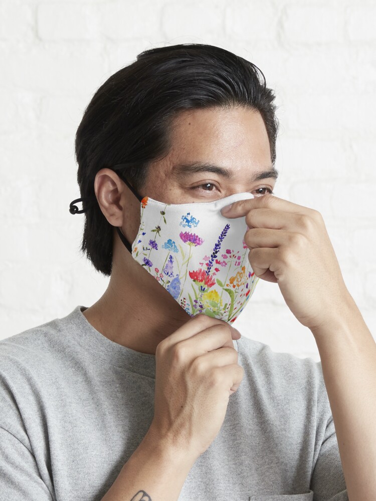 Alternate view of colorful wild flower field Mask