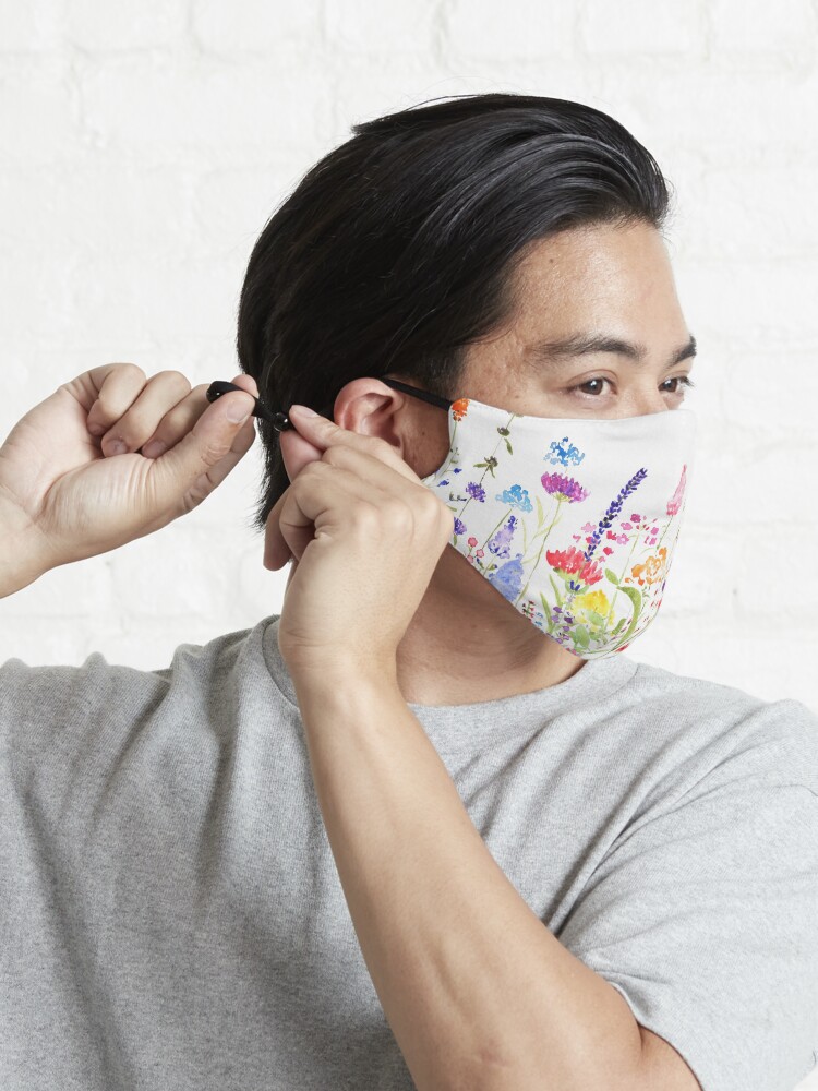 Alternate view of colorful wild flower field Mask