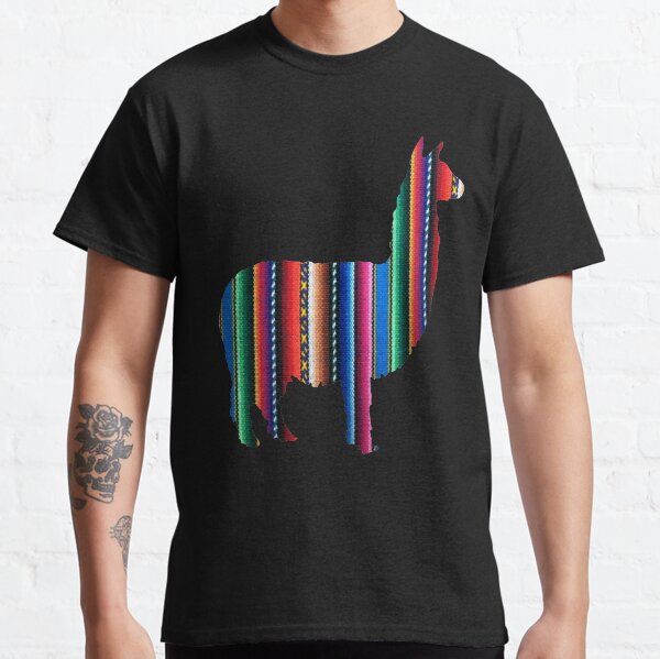 Llama Textile Design Inca Ink Original South American Inca Textile BG Classic T-Shirt