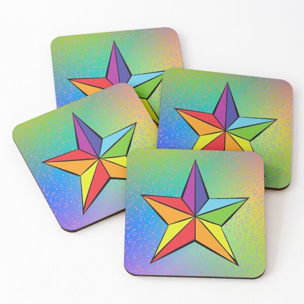 Item preview, Rainbow Nautical Star With Colorful Star Background designed and sold by MixedBagMerch.
