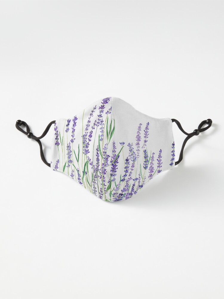 Alternate view of purple lavender horizontal watercolor Mask