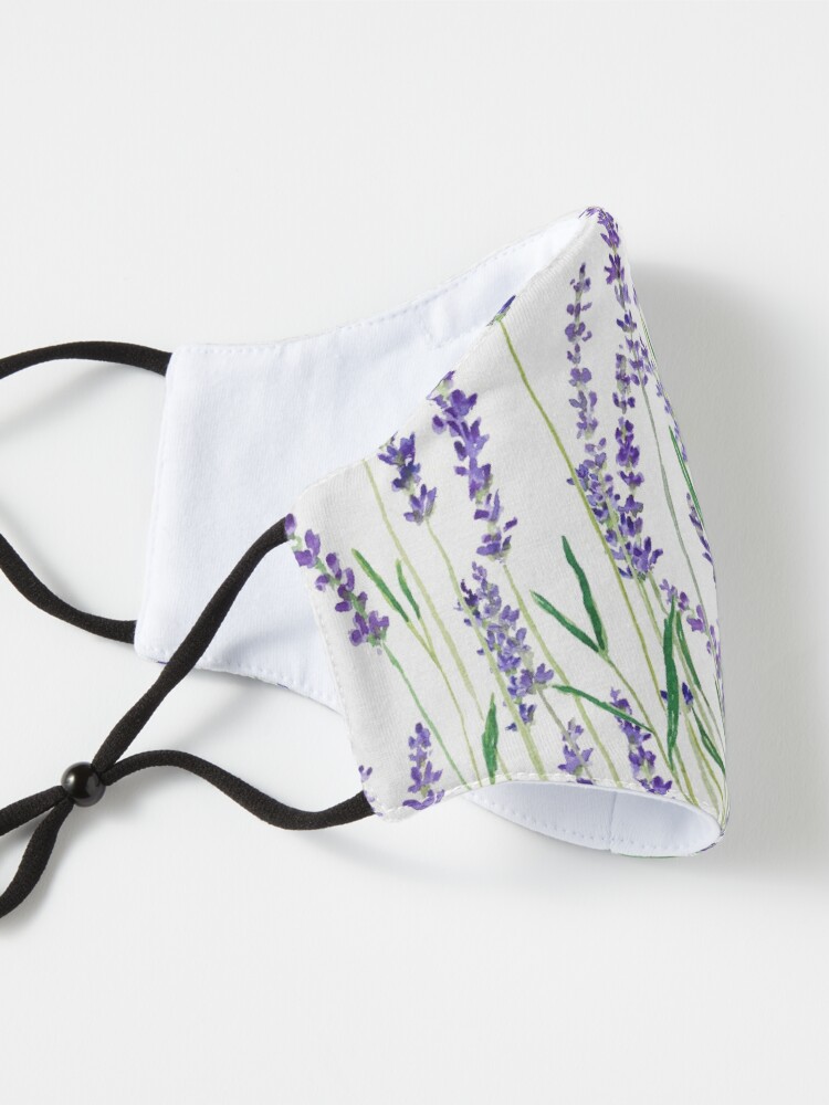 Alternate view of purple lavender horizontal watercolor Mask
