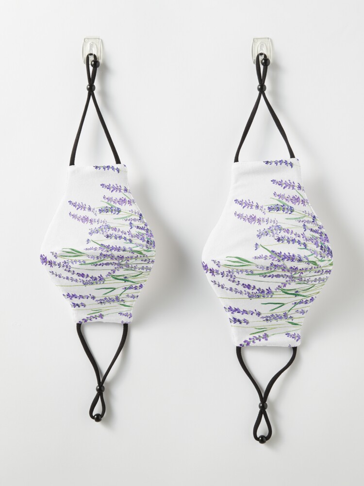 Alternate view of purple lavender horizontal watercolor Mask