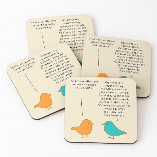 Item preview, Happiness vs Wellbeing - Cream designed and sold by ImperfectLife.