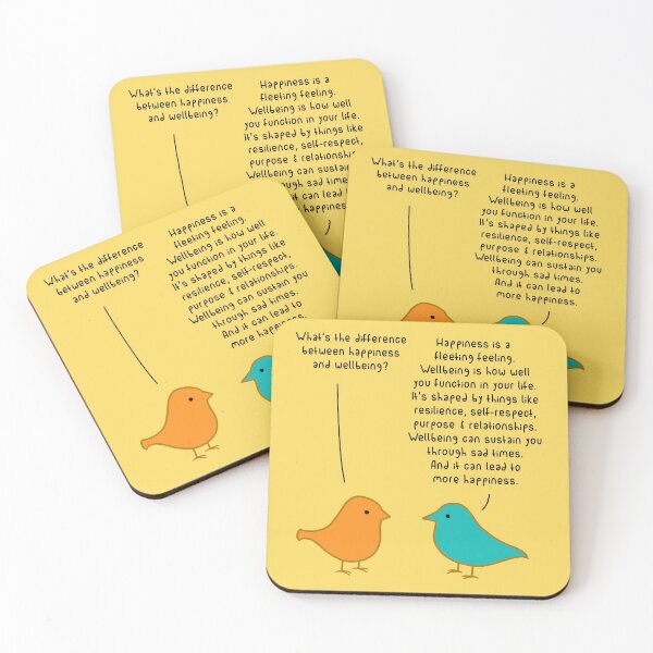 Item preview, Happiness vs Wellbeing - Yellow designed and sold by ImperfectLife.