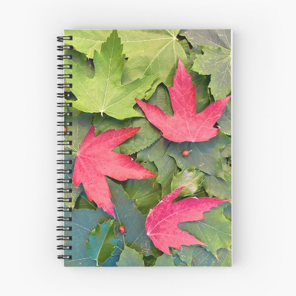 Item preview, Autumn Leaves Changing Color Collage, Red and Green designed and sold by navitaelwell.
