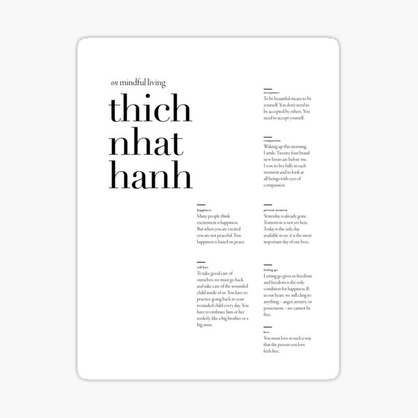 Item preview, On Mindful Living from Thich Nhat Hanh Quote Collection designed and sold by The Art of the  Pause.