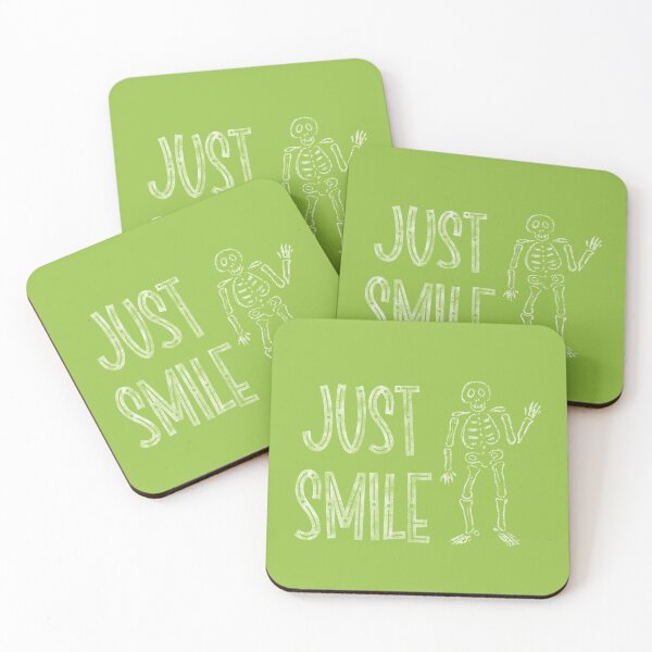 Item preview, Just smile skeleton with green background designed and sold by Crystal Raymond.