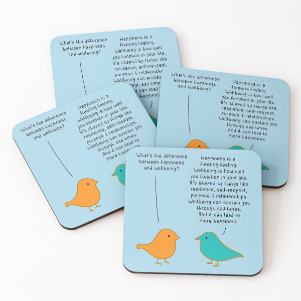 Item preview, Happiness vs Wellbeing - Light Blue designed and sold by ImperfectLife.