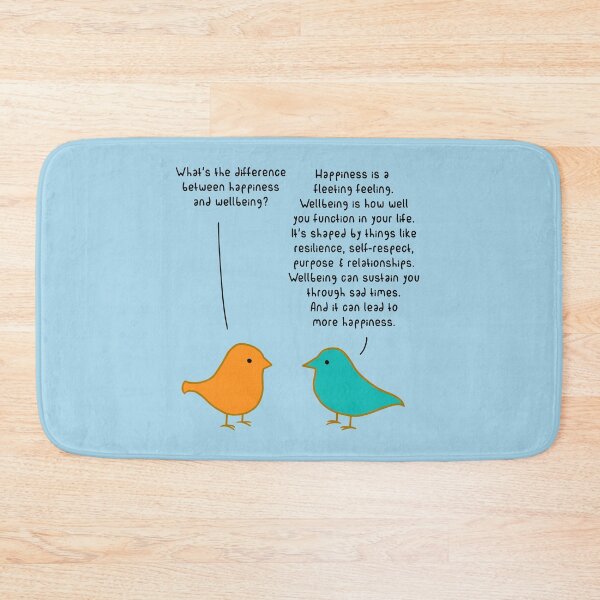 Item preview, Happiness vs Wellbeing - Light Blue designed and sold by ImperfectLife.