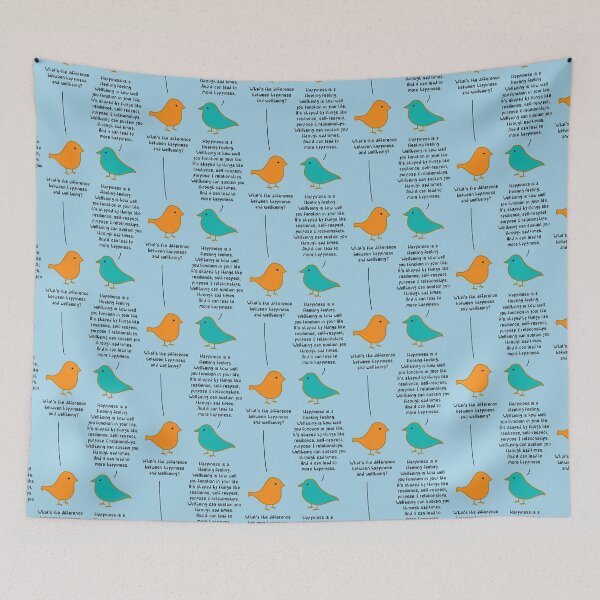 Item preview, Happiness vs Wellbeing - Light Blue designed and sold by ImperfectLife.
