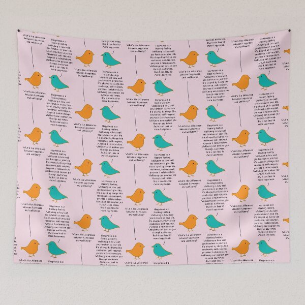 Item preview, Happiness vs Wellbeing - Pink designed and sold by ImperfectLife.