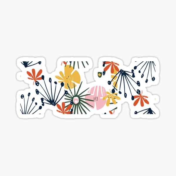 Beautiful graphic flower repeating pattern Sticker