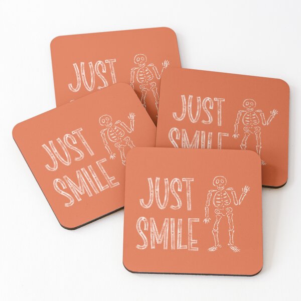 Item preview, Just smile skeleton with orange background designed and sold by Crystal Raymond.