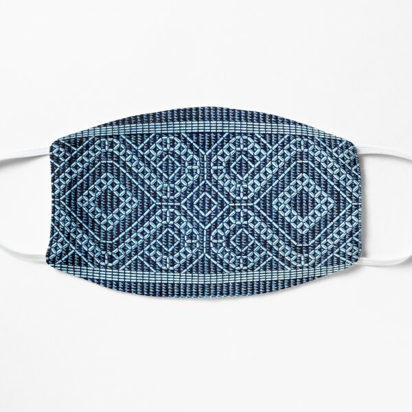 Coptic pattern design - blue Flat Mask