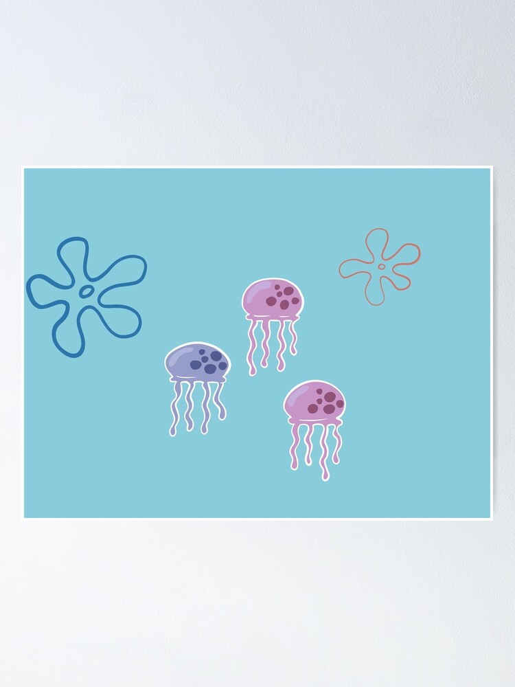 Spongebob Jellyfish Pack Poster By Caliclem Redbubble