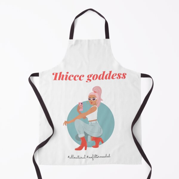 Item preview, Thiccc goddess- all natural- no filter needed- girl taking a mirror selfie with pink hair, red high heels and pink phone designed and sold by josephsteez.