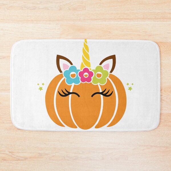 Item preview, Cute Pumpkin Unicorn with lashes and flowers designed and sold by FazCreations.