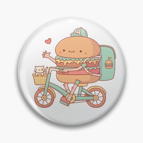 Item preview, Cute Burger On Bicycle, Fast Food Delivery designed and sold by rustydoodle.