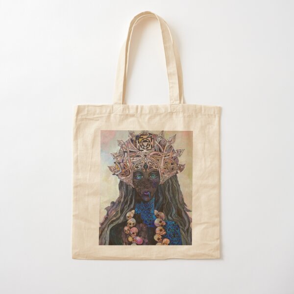 Vintage Designer Bucket Bag with Hand Painted Goddess Kali