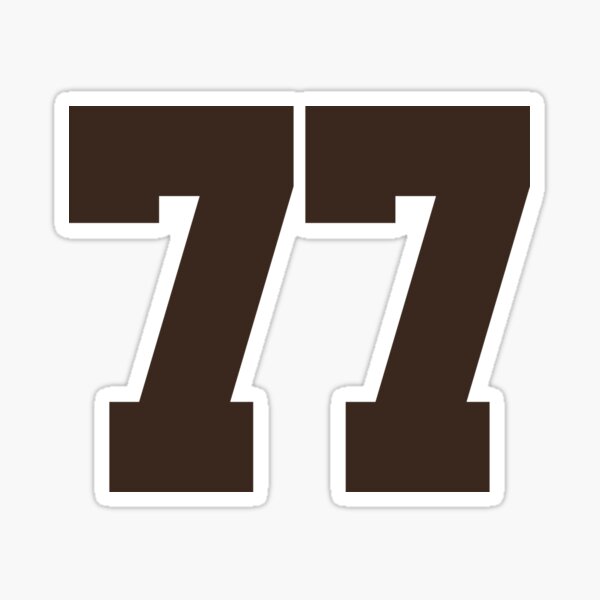 77 Number Cleveland Sports Seventy-Seven Brown Jersey Sticker for Sale by  HelloFromAja