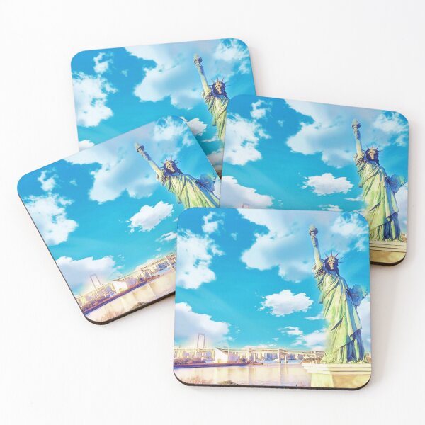Item preview, Anime Filter, Odaiba, Anime scene, Blue Sky, Blue Shirt, Photography, Statue of Liberty designed and sold by bluesky26.