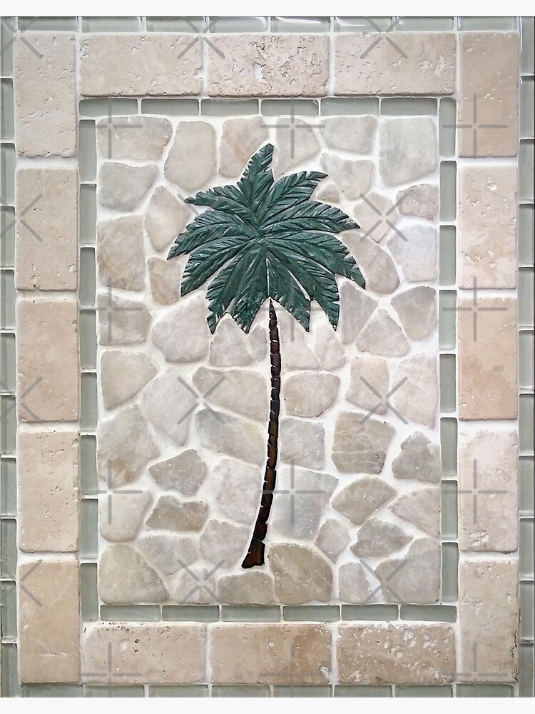 "Single Palm Tree tile mural by Makena Tile" Sticker for Sale by