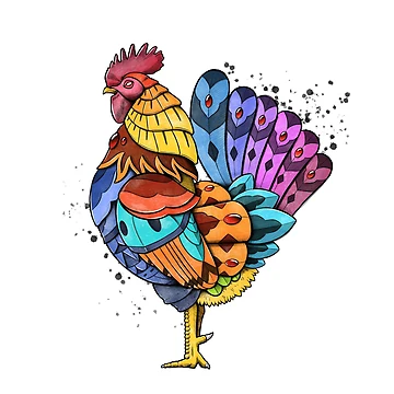 Artwork thumbnail, ORNATE ROOSTER by psydrian