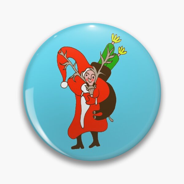 Item preview, Saint Nicholas with Deer on Light Blue Board  designed and sold by Istvan Ocztos.