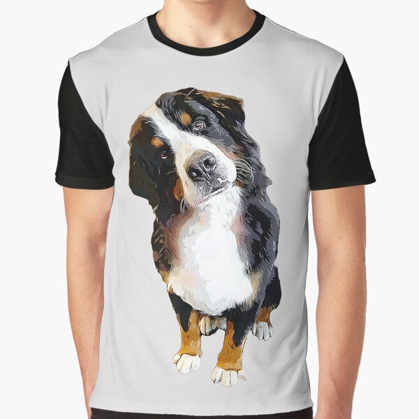 Bernese Mountain Dog Face Close Up Pet Dog Adult T-Shirt Tee 