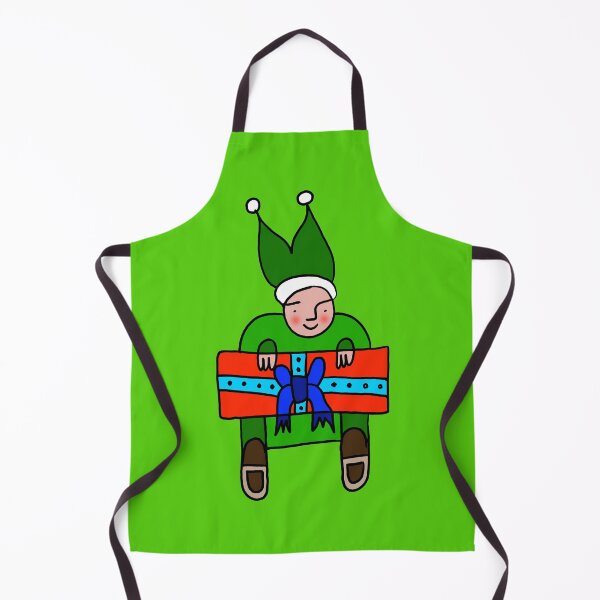 Item preview, Elf with a Gift for Christmas on Light Green Board designed and sold by Istvan Ocztos.