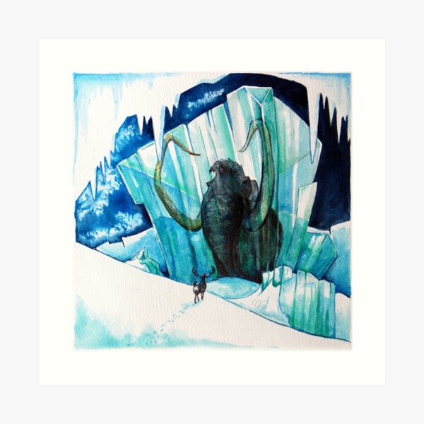 Gefrorenes Mammut Kunstdruck