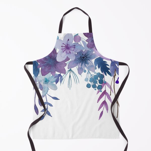 Blue Purple Flowers Apron