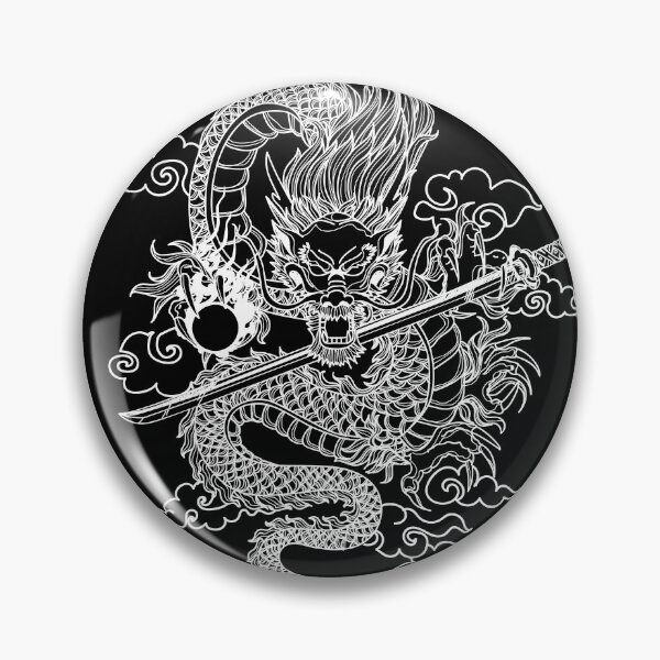 Item preview, White Chinese Dragon with Black Background designed and sold by SoccaTamam.