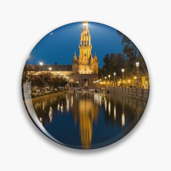 Item preview, Andalusian Night Magic - Soft Reflections at Plaza de Espana in Seville Spain designed and sold by Georgia Mizuleva.
