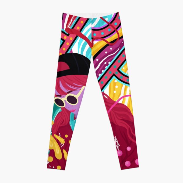 Cool Hip Hop girl design. Cute, colourful & amazing art Leggings