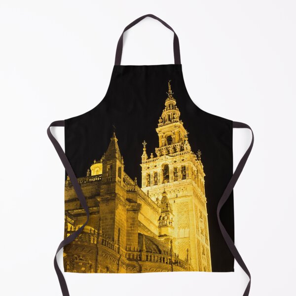 Artikelvorschau, Maurische und gotische Verflechtung - beleuchtete Ansicht der Kathedrale von La Giralda und Sevilla entworfen und verkauft von Georgia Mizuleva.