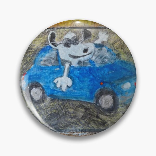 Item preview, A white dog is on board a blue fiat500 whit frame designed and sold by walterfest.