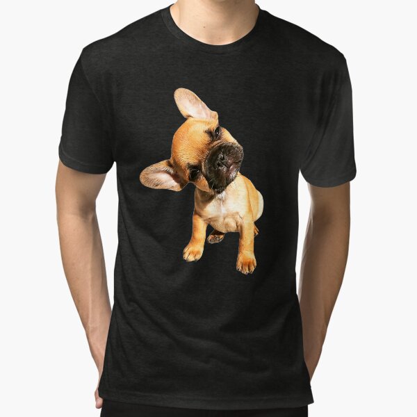 Vista previa del artículo con la obra «Bulldog francés con la cabeza inclinada», diseñado y vendido por ElegantCat.