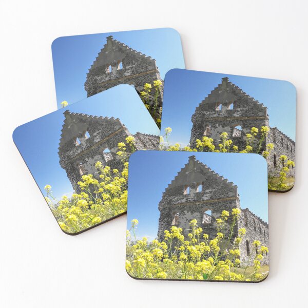 Item preview, Ruins of an old castle Yellow rapeseed plants in Sweden designed and sold by Tanja Dianova.