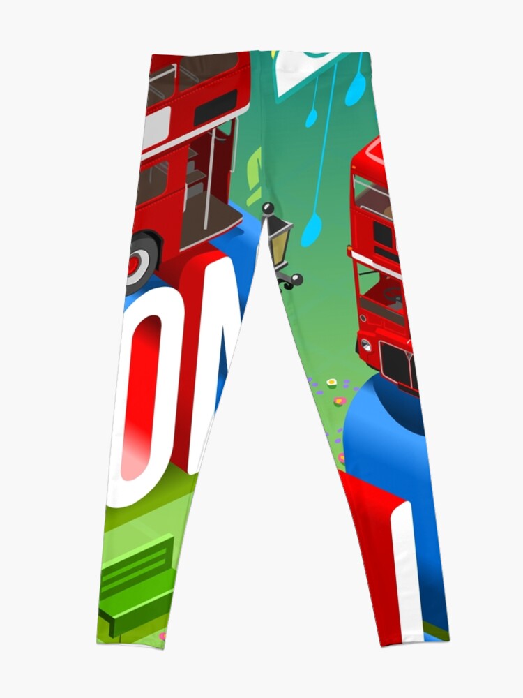 Alternate view of London-Bus-Postcard-Isometric Leggings