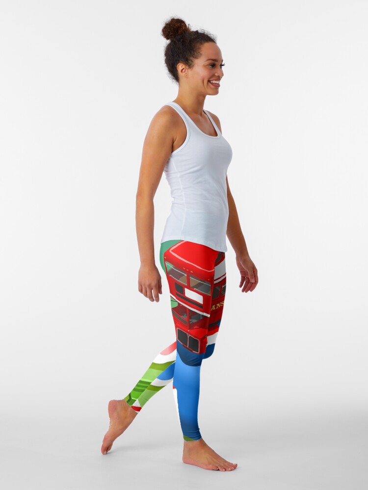 Alternate view of London-Bus-Postcard-Isometric Leggings
