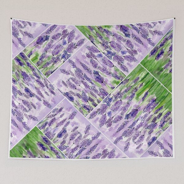 Item preview, Purple lavender fields watercolour painting designs. Creative person. designed and sold by LaBellCreative.
