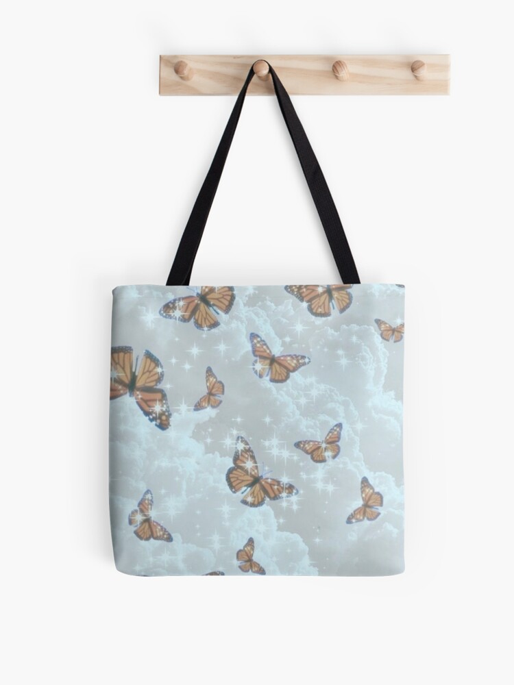 Butterfly Tote Bag BLUE BUTTERFLY TOTE Cute Tote Bag Aesthetic 