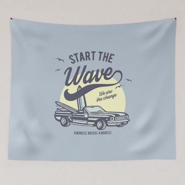 Item preview, Start the wave - Be the Change - Kindness - Only Love - Surf Sunset Birds designed and sold by WhatTheQuote.
