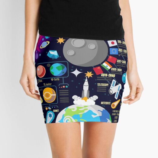 Space Universe Infographics Big Bang Mini Skirt