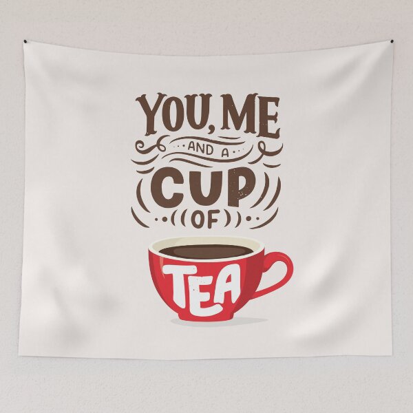 Item preview, You Me and a Cup of Tea Cute Tea Quote designed and sold by CrystalCrush.