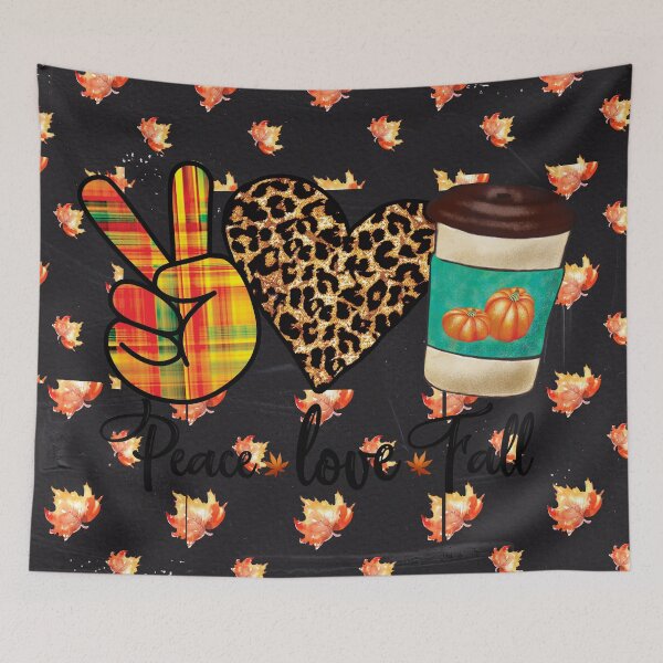 Item preview, Halloween  peace ,love and pumpkin leopard  heart design  designed and sold by Moussa  Sussi.