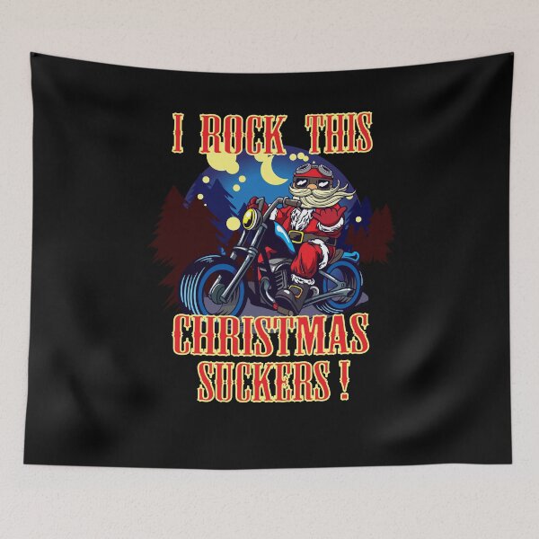Item preview, XMas Biker Santa Merry Christmas Motorcycle Fan designed and sold by Luxara1.